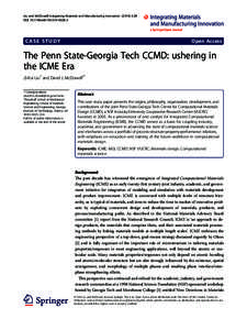 The Penn State-Georgia Tech CCMD: ushering in the ICME Era