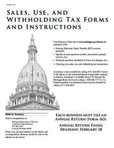 78 (Rev[removed]S a l e s , Us e , a n d Wi t hhol di ng Ta x For m s a nd I ns t ruc t ions Visit Treasury’s Web site at www.michigan.gov/bustax for