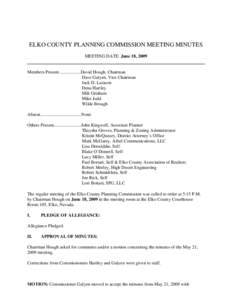 ELKO COUNTY PLANNING COMMISSION MEETING MINUTES