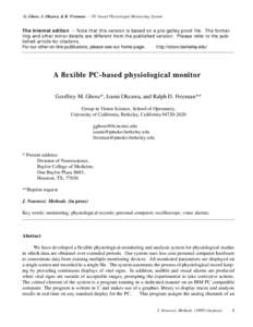 G. Ghose, I. Ohzawa, & R. Freeman --- PC-based Physiologial Monitoring System  The Internet edition -- Note that this version is based on a pre-galley proof file. The formatting and other minor details are different from