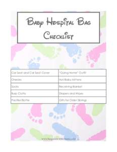 Baby Hospital Bag Checklist Car Seat and Car Seat Cover  “Going Home” Outfit