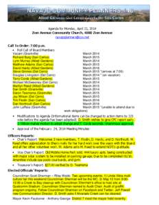 Meeting materials are available at navajoplanners.org Agenda for Monday, April 21, 2014 Zion Avenue Community Church, 4880 Zion Avenue [removed]