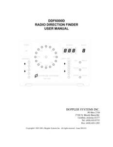 DDF6000D RADIO DIRECTION FINDER USER MANUAL DOPPLER SYSTEMS DDF 6000