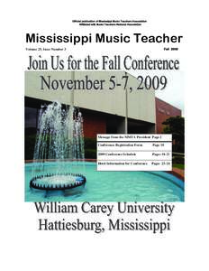 Music Teachers National Association / Hattiesburg /  Mississippi / University of Southern Mississippi / Jackson /  Mississippi / Mississippi / William Carey University