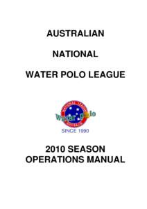 AUSTRALIAN NATIONAL WATER POLO LEAGUE SINCE 1990