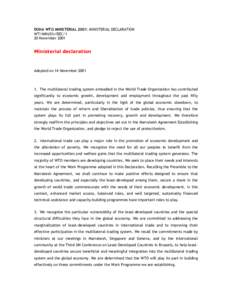 Microsoft Word - Doha Ministerial Declaration.doc