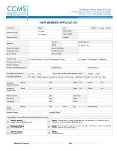 NEW MEMBER APPLICATION First Name Middle  Last