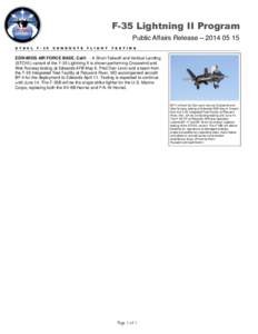 F-35 Lightning II Program Public Affairs Release – [removed]S T O V L F - 3 5