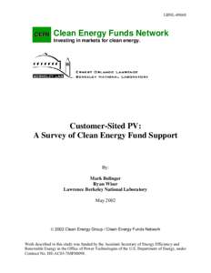 LBNL[removed]CEFN Clean Energy Funds Network Investing in markets for clean energy.