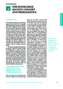 Chapter ONE  INTRODUCTION The theoretical framework of the Arab Knowledge Report for the yearis determined through addressing the central concept, which the