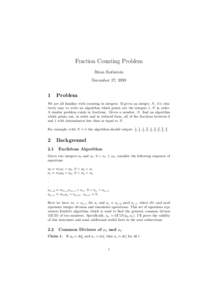 Fraction Counting Problem Brian Rothstein December 27, 1999 1