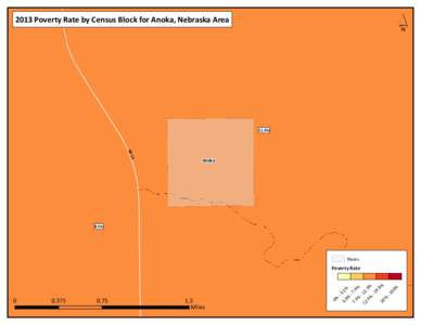 ´  2013 Poverty Rate by Census Block for Anoka, Nebraska Area 11.9%