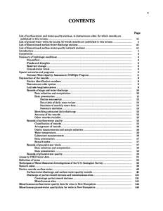 v  CONTENTS Page List of surface-water and water-quality stations, in downstream order, for which records are published in this volume......................................................................................