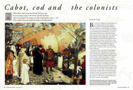 Cabot, cod and  the colonists