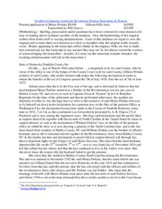 Southern Campaign American Revolution Pension Statements & Rosters Pension application of Moses Perkins R8109 Gillean (Gille Ann) fn19NC Transcribed by Will Graves[removed]