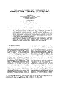 Information / Natural language processing / Semantic Web / Artificial intelligence applications / Information retrieval / Natural language user interface / Question answering / Ontology / Semantic search / Science / Information science / Computational linguistics