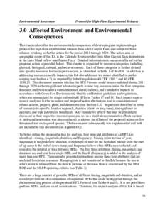 Environmental Assessment  Protocol for High-Flow Experimental Releases 3.0 Affected Environment and Environmental Consequences