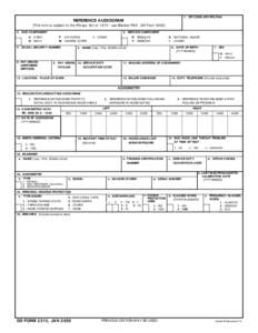 1. ZIP CODE/APO/FPO/PAS  REFERENCE AUDIOGRAM (This form is subject to the Privacy Act of[removed]use Blanket PAS - DD Form[removed]DOD COMPONENT