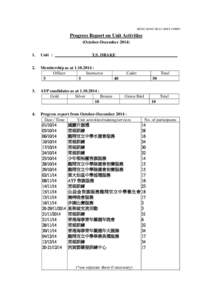 HONG KONG SEA CADET CORPS  Progress Report on Unit Activities (October-December[removed].