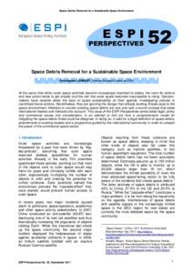 Space Debris Removal for a Sustainable Space Environment  ESPI PERSPECTIVES  52