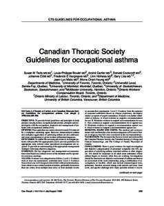 Color profile: Disabled Composite Default screen CTS GUIDELINES FOR OCCUPATIONAL ASTHMA  Canadian Thoracic Society