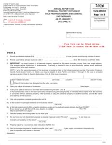 STATE OF MARYLAND DEPARTMENT OF ASSESSMENTS AND TAXATION PERSONAL PROPERTY DIVISION 301 West Preston Street, Room 801 Baltimore, MDwww.dat.maryland.gov • 