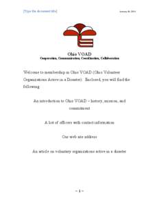 [Type	
  the	
  document	
  title]  January 19, 2011 Ohio VOAD Cooperation, Communication, Coordination, Collaboration