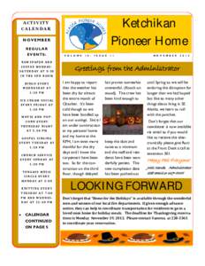 Ketchikan Pioneer Home ACTIVITY CALENDAR NOVEMBER