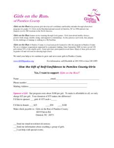 Girls on the Run  ® of Pamlico County