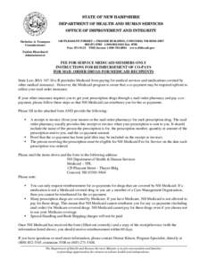 STATE OF NEW HAMPSHIRE DEPARTMENT OF HEALTH AND HUMAN SERVICES OFFICE OF IMPROVEMENT AND INTEGRITY Nicholas A. Toumpas Commissioner