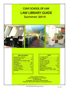 CUNY SCHOOL OF LAW  LAW LIBRARY GUIDE Summer[removed]TABLE OF CONTENTS