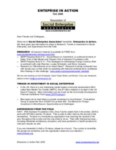 Microsoft Word - ENTEPRISE IN ACTION - Fall 2005.doc