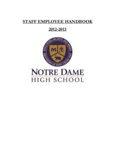 STAFF EMPLOYEE HANDBOOK[removed] TABLE OF CONTENTS I