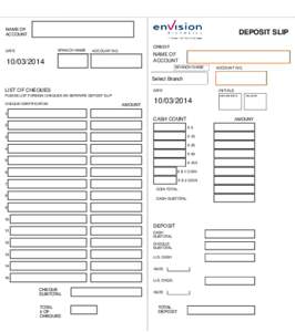 TD CTOS1)  NAME OF ACCOUNT  DEPOSIT SLIP