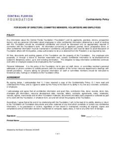 Microsoft Word - CFCF Confidentiality Policy.doc