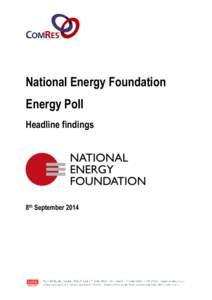 National Energy Foundation Energy Poll Headline findings 8th September 2014