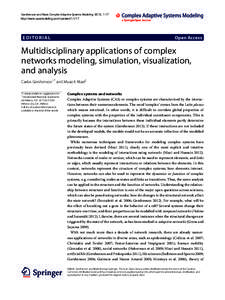 Gershenson and Niazi Complex Adaptive Systems Modeling 2013, 1:17 http://www.casmodeling.com/contentEDIT OR IA L  Open Access