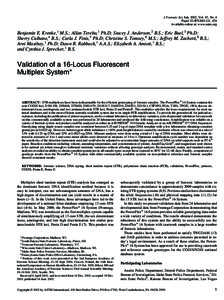 Biochemistry / DNA profiling / Polymerase chain reaction / Short tandem repeat / STR analysis / Primer / DNA replication / Promega / Allele frequency / Biology / Molecular biology / Genetics