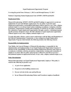 Oklahoma / KQTZ / Recruitment / Equal opportunity / Altus Air Force Base / Federal Communications Commission / Employee handbook / Management / Radio / Employment / Jackson County /  Oklahoma / KWHW