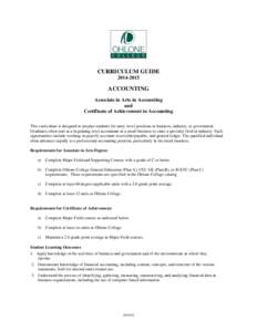 Accounting AA Degree, CertificateCurriculum Guide - Ohlone College