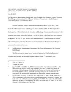 Notice of Filing of Proposed Rule Change and Amendment No. 1 Thereto Relating to Amendments to the Exchange’s Trade?Through and Locked Markets Rules; Rel. No[removed], File No. SR-Phlx[removed]