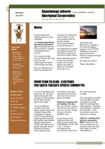 Page 1 of 6 Newsletter July, 2013 Atyenhenge-atherre Aboriginal Corporation