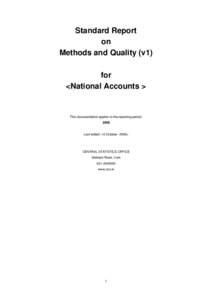 Standard Report on Methods and Quality (v1) for <National Accounts >