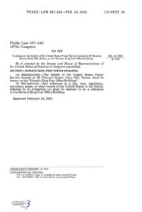 P U B L I C LAW[removed]—FEB. 14, [removed]STAT. 19 Public Law[removed]107th Congress