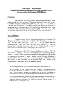 Consultation on Franchises of Citybus Limited (Franchise for Hong Kong Island and Cross-Harbour Bus Network) and New Lantao Bus Company[removed]Limited