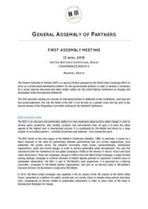    	
   GENERAL ASSEMBLY OF PARTNERS FIRST ASSEMBLY MEETING