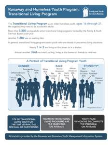 Runaway and Homeless Youth Program: Transitional Living Program Family and Youth Services Bureau