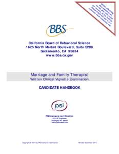 BBS LMFT Written Clinical Vignette Examination Candidate Handbook