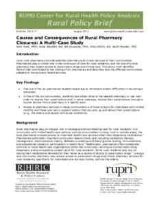 RUPRI Center for Rural Health Policy Analysis  Rural Policy Brief Brief No. 2013-  August 2013