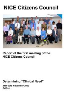 Report of the first meeting of the Citizens Council
               Report of the first meeting of the Citizens Council